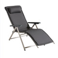 Fauteuil relax pliant aux lignes épurées pliant, coloris gris