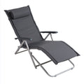 Fauteuil relax pliant aux lignes épurées pliant, coloris gris