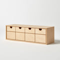 Organiseur de bureau à tiroirs en bois à quatre tiroirs, coloris brun clair