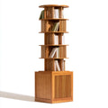 Bibliothèque ouverte en bambou pivotant, coloris brun naturel