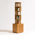 Bibliothèque ouverte en bambou pivotant, coloris brun naturel