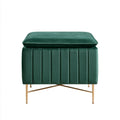 Banc coffre rembourré en velours, coloris vert