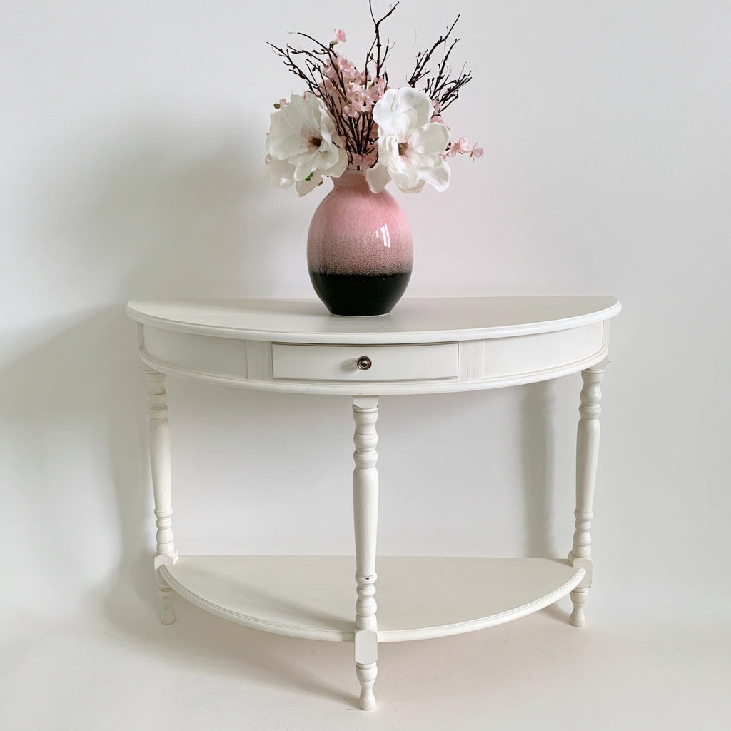 Console d'entrée en bois, coloris blanc