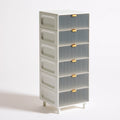 Tour de rangement étroite en plastique avec rangement, coloris blanc