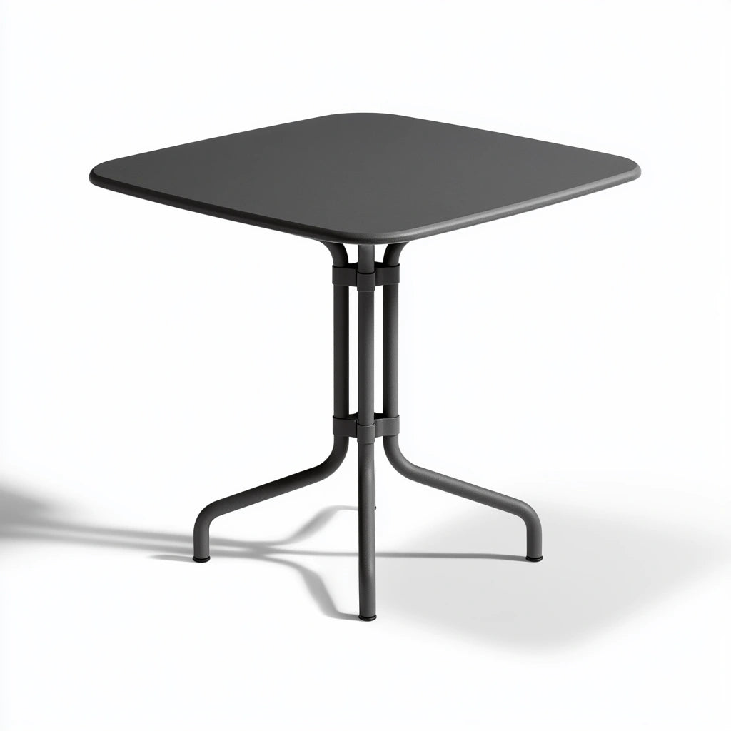 Table sur pied central aux lignes épurées, coloris gris foncé